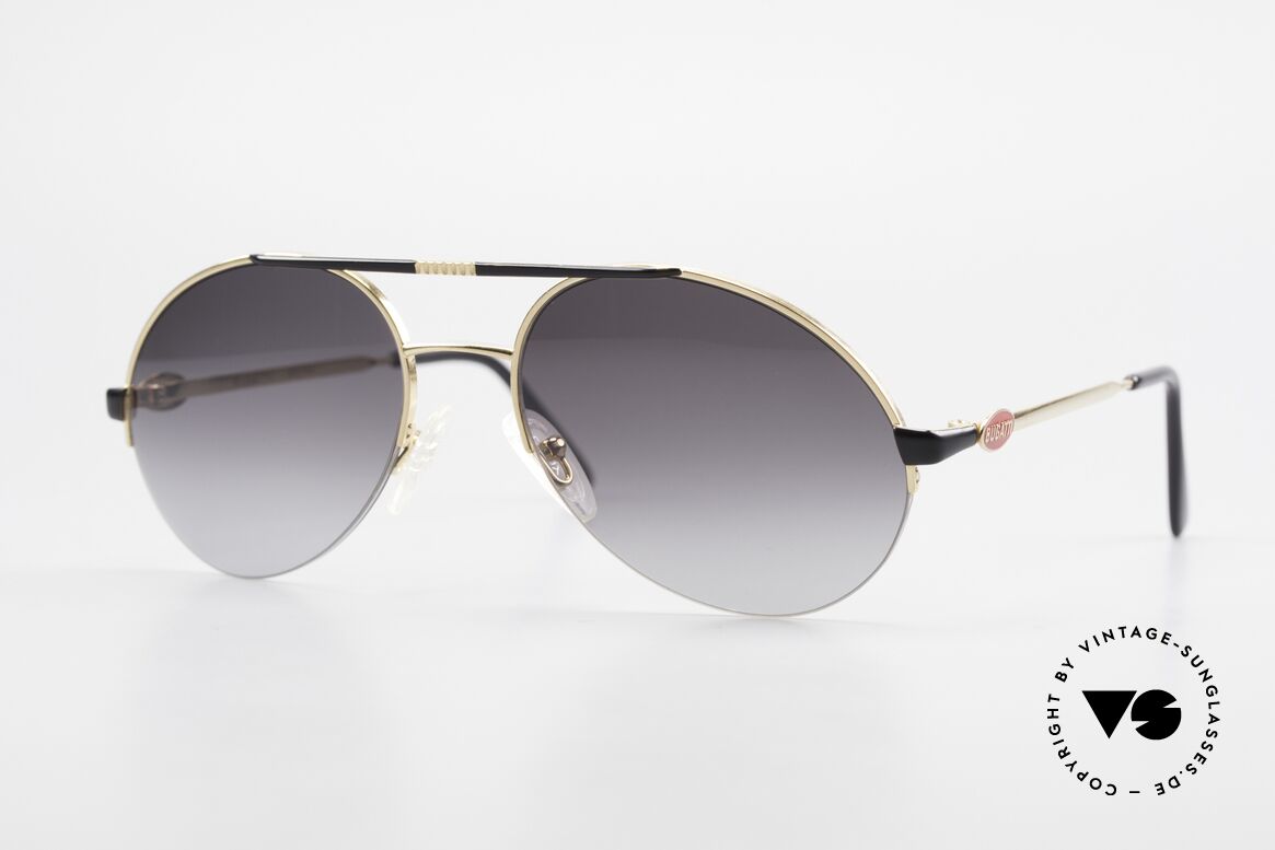 Bugatti 65789 Vintage Fassung Halb Randlos, sehr elegante vintage Sonnenbrille von Bugatti, Passend für Herren