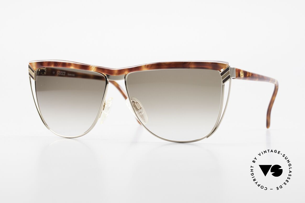 Gucci 2300 Damen Designer Sonnenbrille, vintage 1980er Brille von GUCCI in Schildpatt-Optik, Passend für Damen