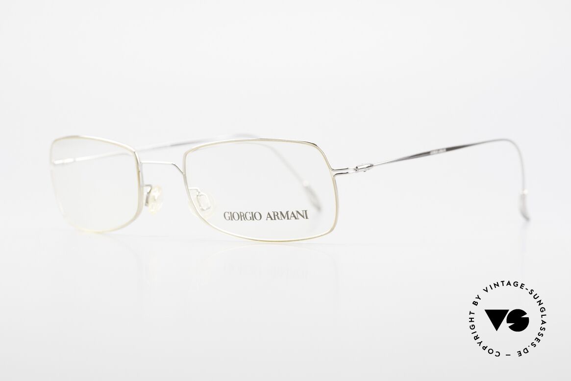 Giorgio Armani 1091 Kleine Drahtbrille Unisex, dezenter, eckiger Rahmen in XS-Größe (120mm klein), Passend für Herren und Damen