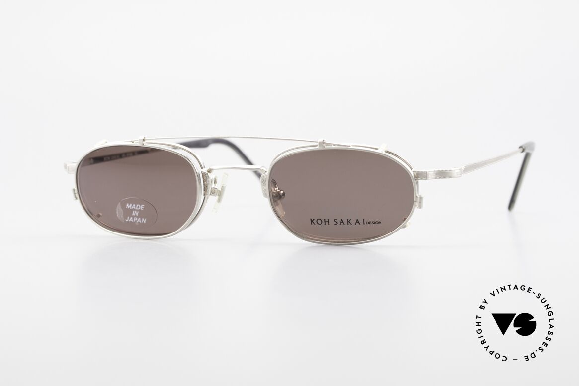 Koh Sakai KS9706 Oliver Peoples Eyevan Pendant, alte vintage Koh Sakai Brille mit Sonnen-Clip von 1997, Passend für Herren und Damen
