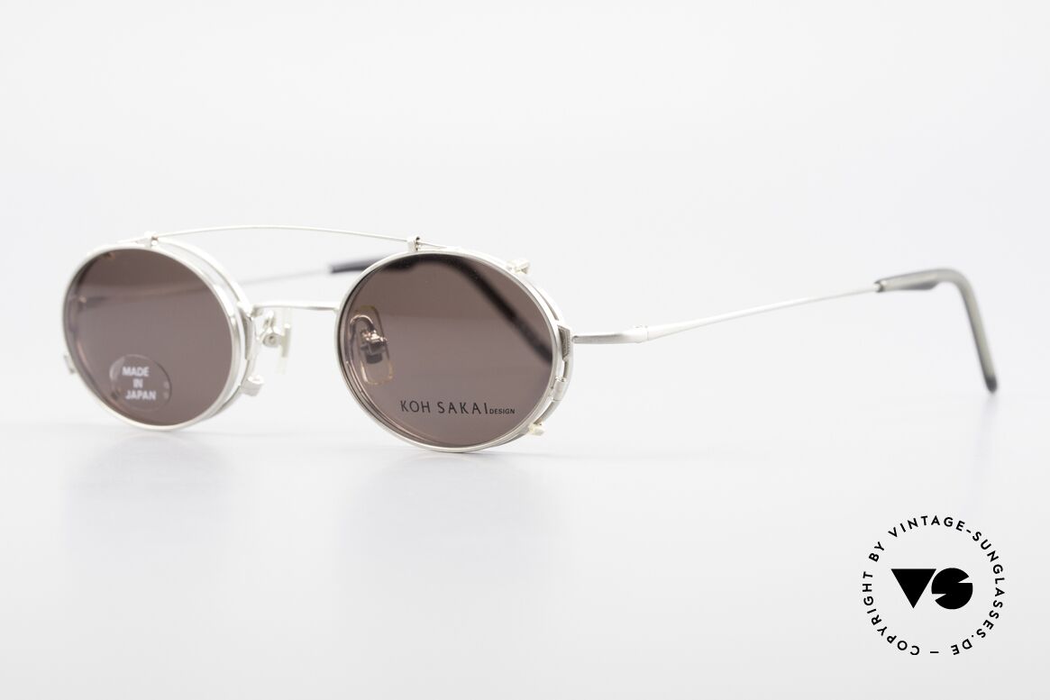 Koh Sakai KS9711 Kleine Ovale Brille mit Clip, in Los Angeles designed & in Sabae (Japan) produziert, Passend für Herren und Damen