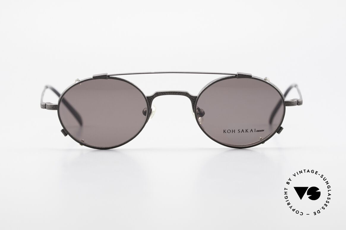 Koh Sakai KS9301 Ebenso Oliver Peoples Eyevan, alte vintage Koh Sakai Brille mit Sonnen-Clip von 1997, Passend für Herren