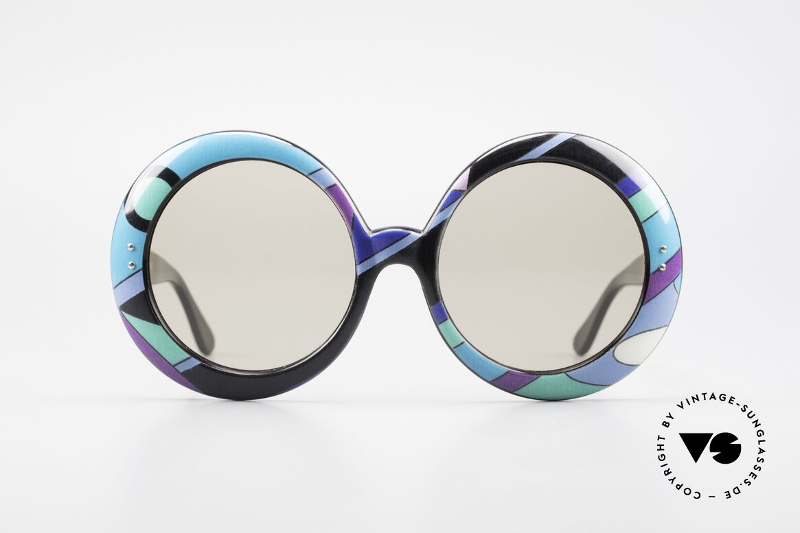 Emilio Pucci XXL Übergroße 60er Sonnenbrille, farbenfrohe 'luftige' vintage Pucci Designersonnenbrille, Passend für Damen