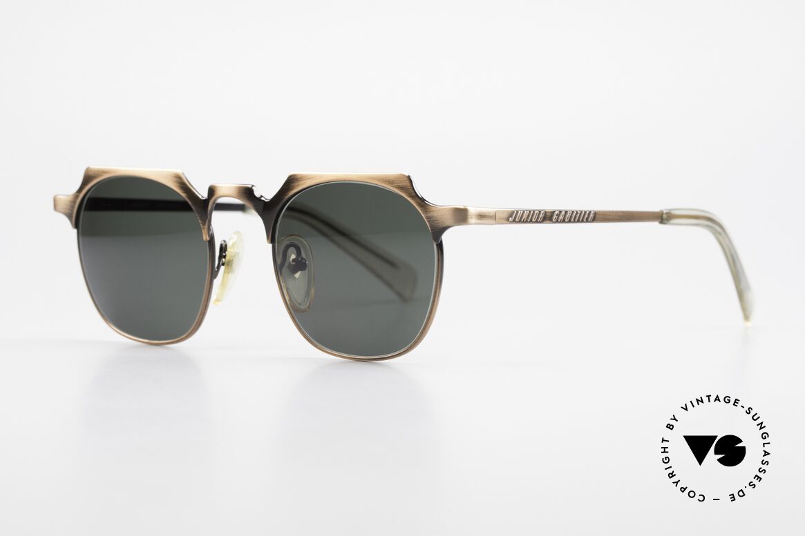 Jean Paul Gaultier 57-0171 Panto Sonnenbrille Eckig 90er, die klassische Panto-Form mal eckig interpretiert, Passend für Herren