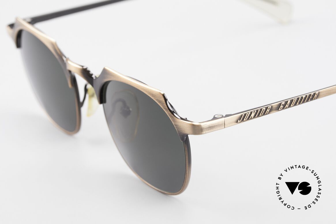 Jean Paul Gaultier 57-0171 Panto Sonnenbrille Eckig 90er, zudem einzigartige Lackierung in "antik messing", Passend für Herren