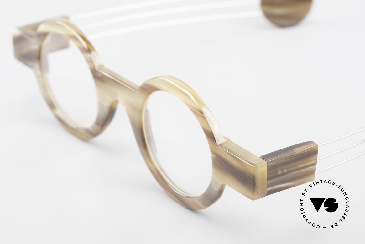 P. Klenk Bold 022 Runde Hornbrille Einzelstück, ungetragenes vintage EINZELSTÜCK aus dem Jahre 1991, Passend für Herren und Damen