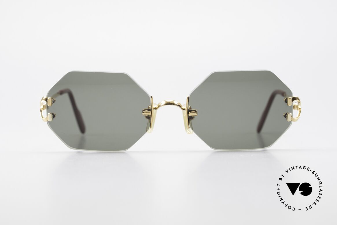 Cartier Rimless Octag - M Achteckige Luxus Sonnenbrille, achteckige CARTIER Luxus-Sonnenbrille von 1997, Passend für Herren und Damen