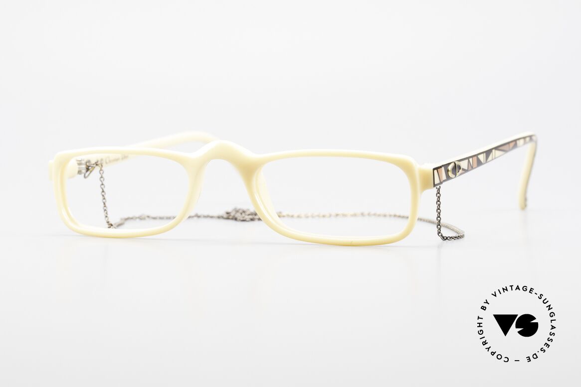 Christian Dior 2356 Vintage Lesebrille Mit Kette, vintage C. DIOR Lesebrille von 1989 mit Brillen-Kette, Passend für Herren und Damen