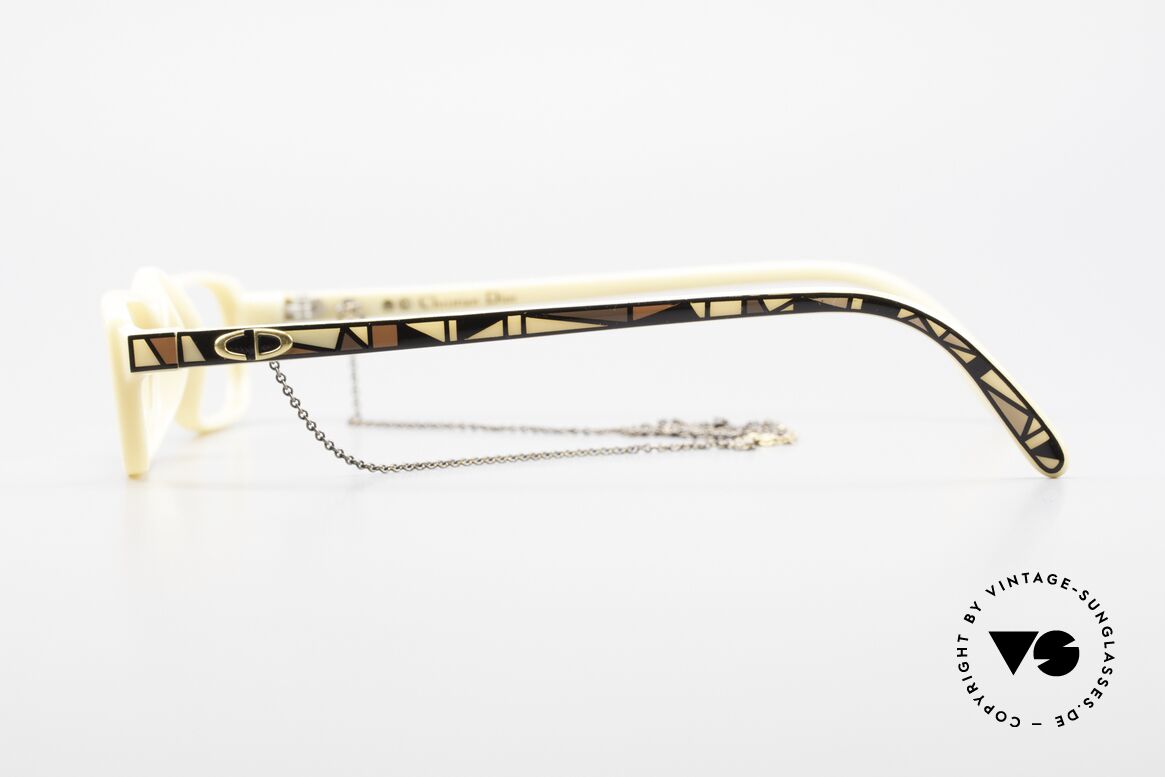 Christian Dior 2356 Vintage Lesebrille Mit Kette, äußerst interessantes Rahmenmuster; SMALL Gr. 49/20, Passend für Herren und Damen