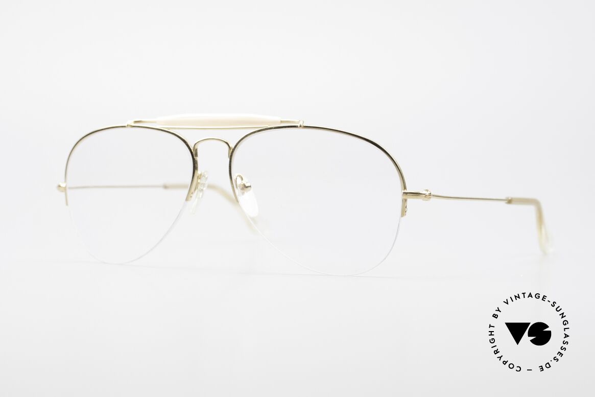 Ray Ban Balfast 810 Gold Doublé Vintage Brille Alt, 80er Jahre Ray Ban Designerbrille von Bausch&Lomb, Passend für Herren