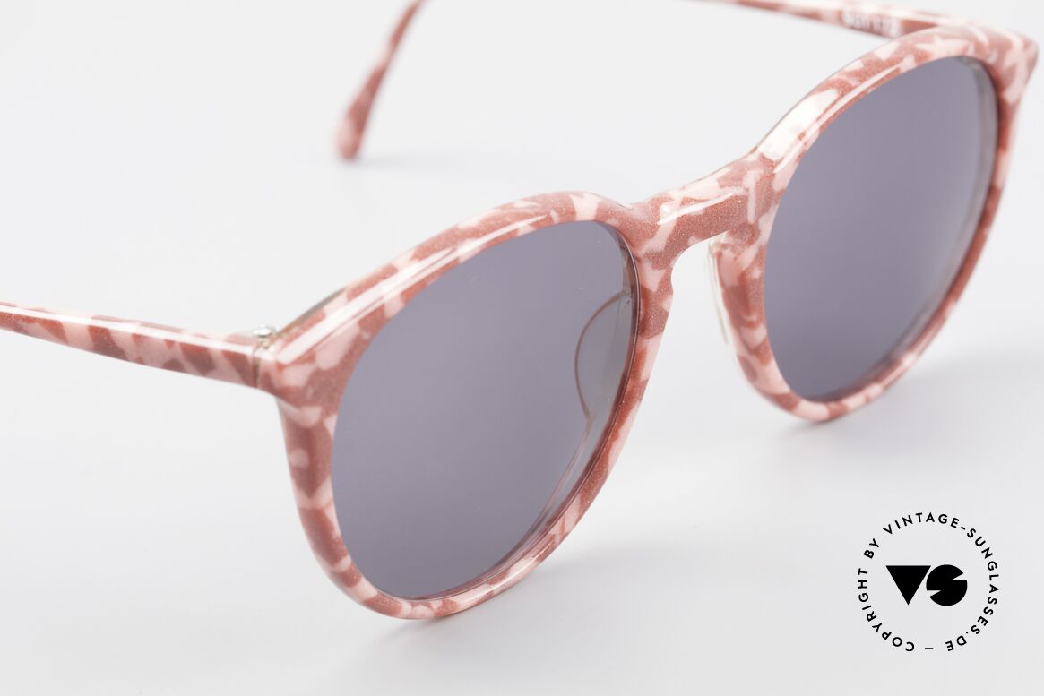Alain Mikli 901 / 172 Sonnenbrille Rot Pink Marmor, ungetragen (wie alle unsere 1980er vintage Brillen), Passend für Damen