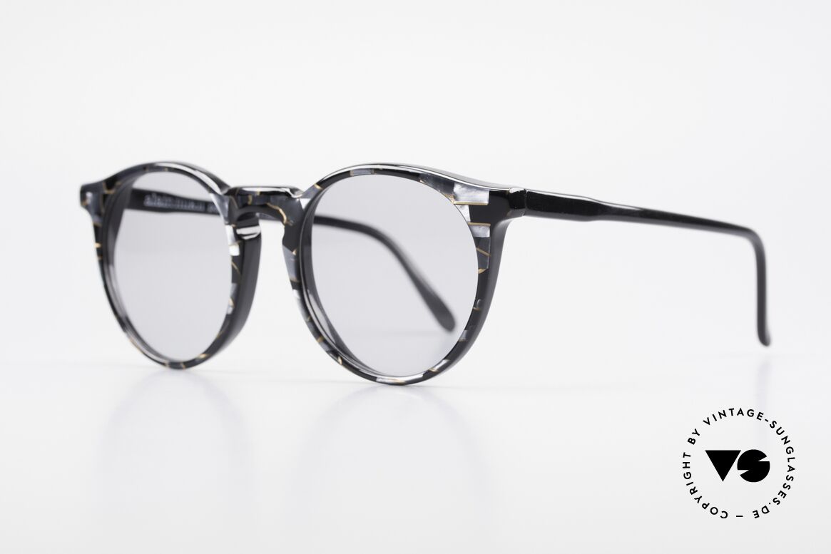 Alain Mikli 034 / 889 Designer Panto Vintage Brille, interessantes Farbmuster und 'Handmade-Qualität', Passend für Herren und Damen