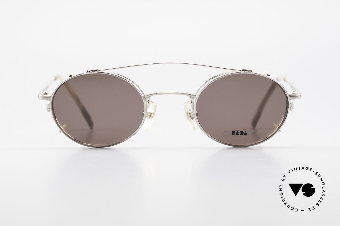 Bada BL1581 90er Brille Mit Sonnen Clip, alte VINTAGE BADA Sonnenbrille aus dem Jahre 1996, Passend für Herren und Damen