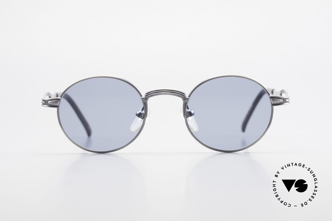 Jean Paul Gaultier 55-7107 Kleine Runde Vintage Brille, Fassung (SMALL Gr. 44/20) in 'metallic smoke silver', Passend für Herren und Damen