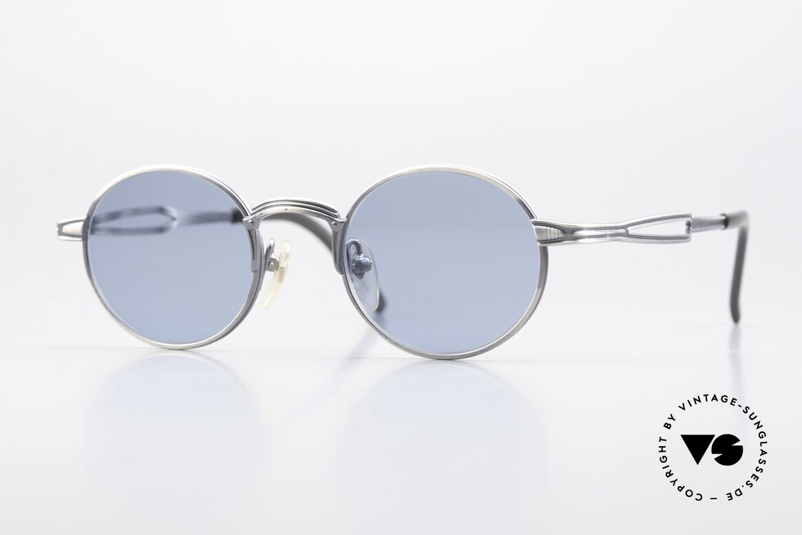Jean Paul Gaultier 55-7107 Kleine Runde Vintage Brille, Fassung (SMALL Gr. 44/20) in 'metallic smoke silver', Passend für Herren und Damen