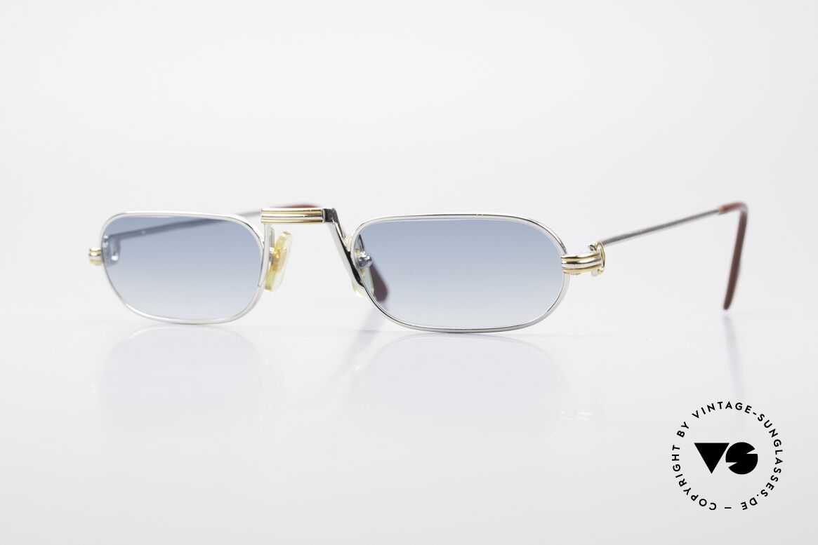 Cartier Demi Lune LC Platin Luxus Lesebrille 1987, Demi Lune = die berühmte Luxus-Lesebrille von Cartier, Passend für Herren