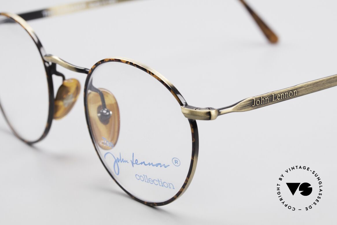 John Lennon - The Dreamer Kleine Vintage Brillenfassung, LIMITED EDITION in ANTIK-GOLD / Kastanienbraun, Passend für Herren und Damen