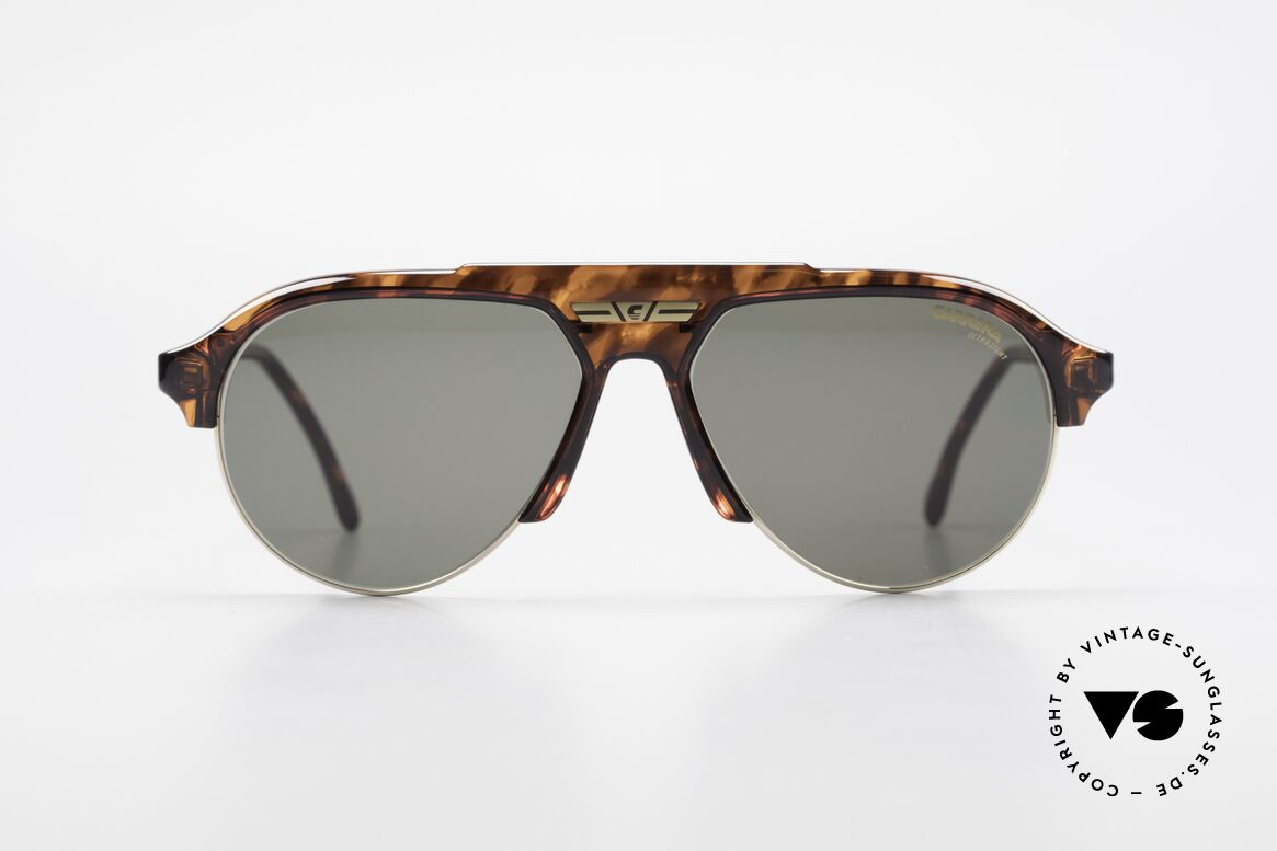 Carrera 5433 Aviator Brille Herren 90er, Schildpatt-Rahmen mit goldener Glas-Einfassung, Passend für Herren