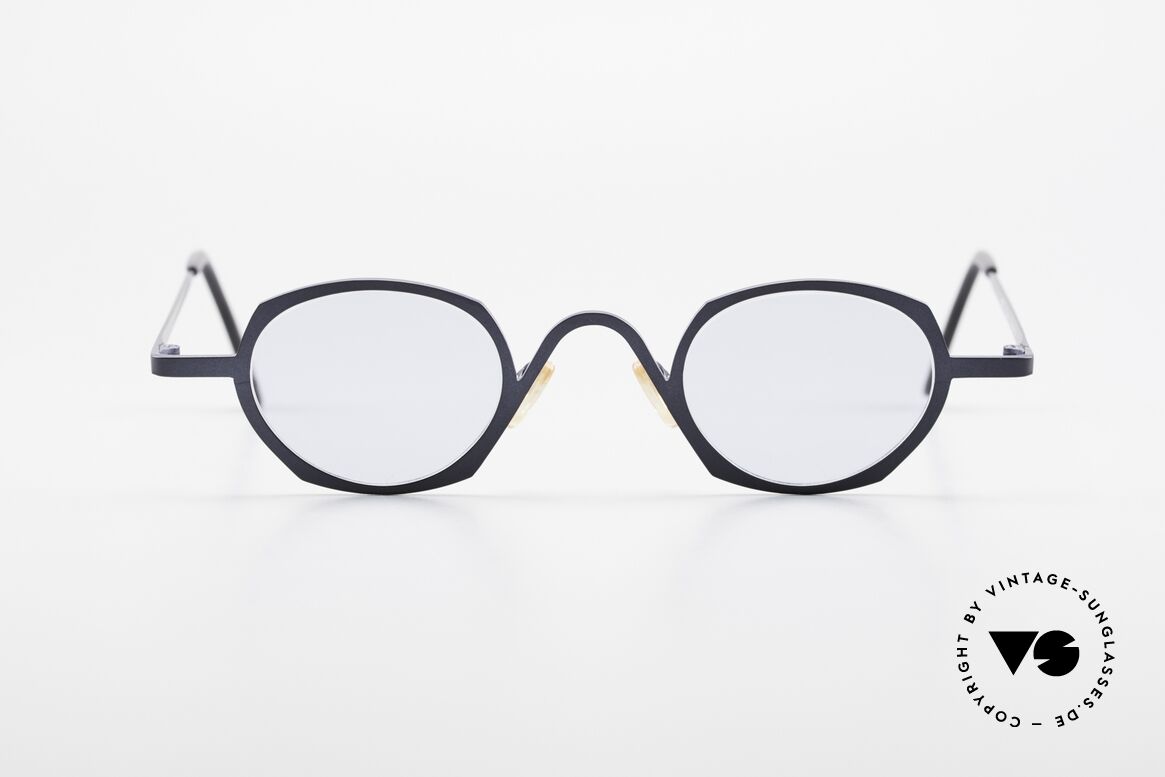 Theo Belgium Flower Runde Vintage Sonnenbrille, THEO Belgium Brille, Unisex-Modell; blau-metallic!, Passend für Herren und Damen