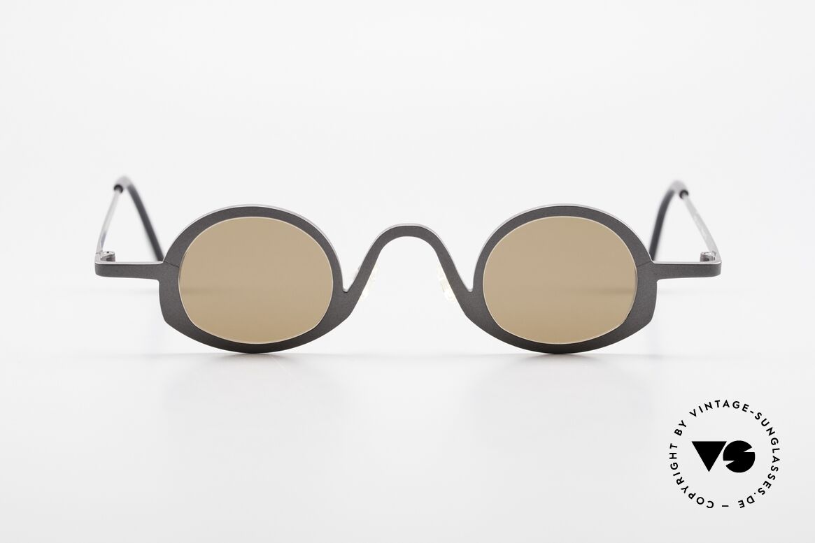 Theo Belgium Circle Trendsetter Sonnenbrille 90er, THEO Belgium Brille, Unisex-Modell in dunkel-grau!, Passend für Herren und Damen