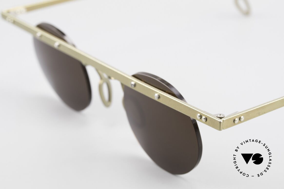 Theo Belgium Tita VII 10 Titanium Crazy Sonnenbrille, die Gläser sind mit Schrauben am Titan-Rahmen fixiert, Passend für Herren und Damen