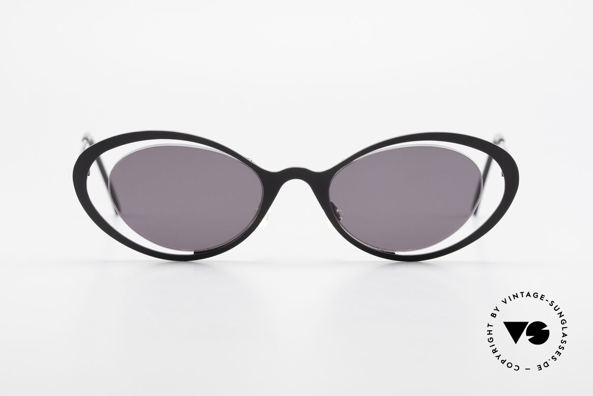 Theo Belgium LuLu Randlose Cateye Sonnenbrille, originelles Modell: "vollrand" und "randlos" zugleich, Passend für Damen