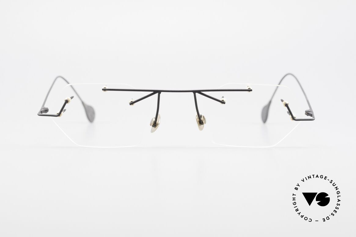 Paul Chiol 1998 Kunstvolle Randlosbrille 90er, vintage Paul Chiol Designer-Brillenfassung der 90er, Passend für Herren und Damen