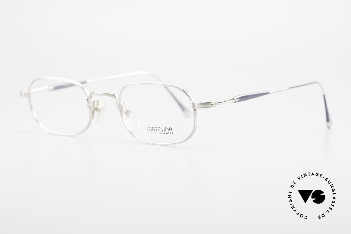 Matsuda 10108 90er Herrenbrille High End, zahlreiche winzige Gravuren zieren die gesamte Fassung, Passend für Herren