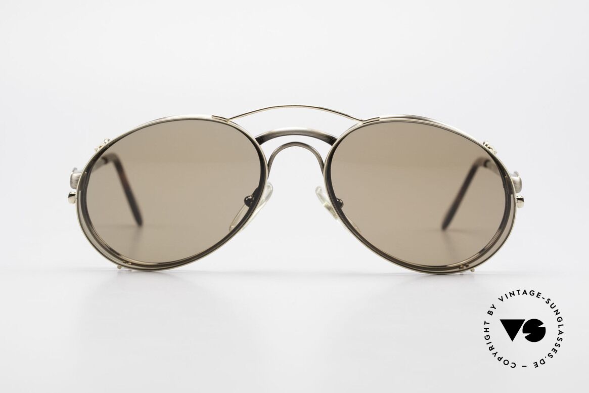 Bugatti 03323 80er Herrenbrille mit Clip On, klassische BUGATTI vintage Sonnenbrille von 1989, Passend für Herren