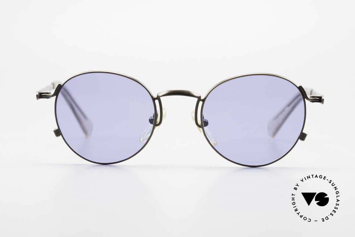 Jean Paul Gaultier 57-1171 90er Designer Sonnenbrille, einzigartig glänzende Lackierung in braungrau-metallic, Passend für Herren und Damen