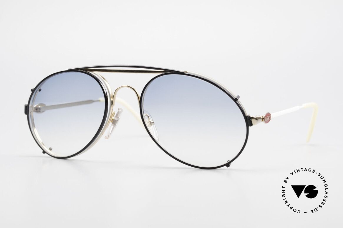 Bugatti 65987 Vintage Brille Mit Sonnenclip, rare VINTAGE Bugatti 80er Luxus-Sonnenbrille, Passend für Herren