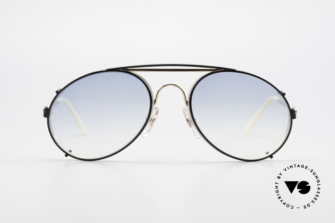 Bugatti 65987 Vintage Brille Mit Sonnenclip, in typischer / legendärer Bugatti-Tropfenform, Passend für Herren