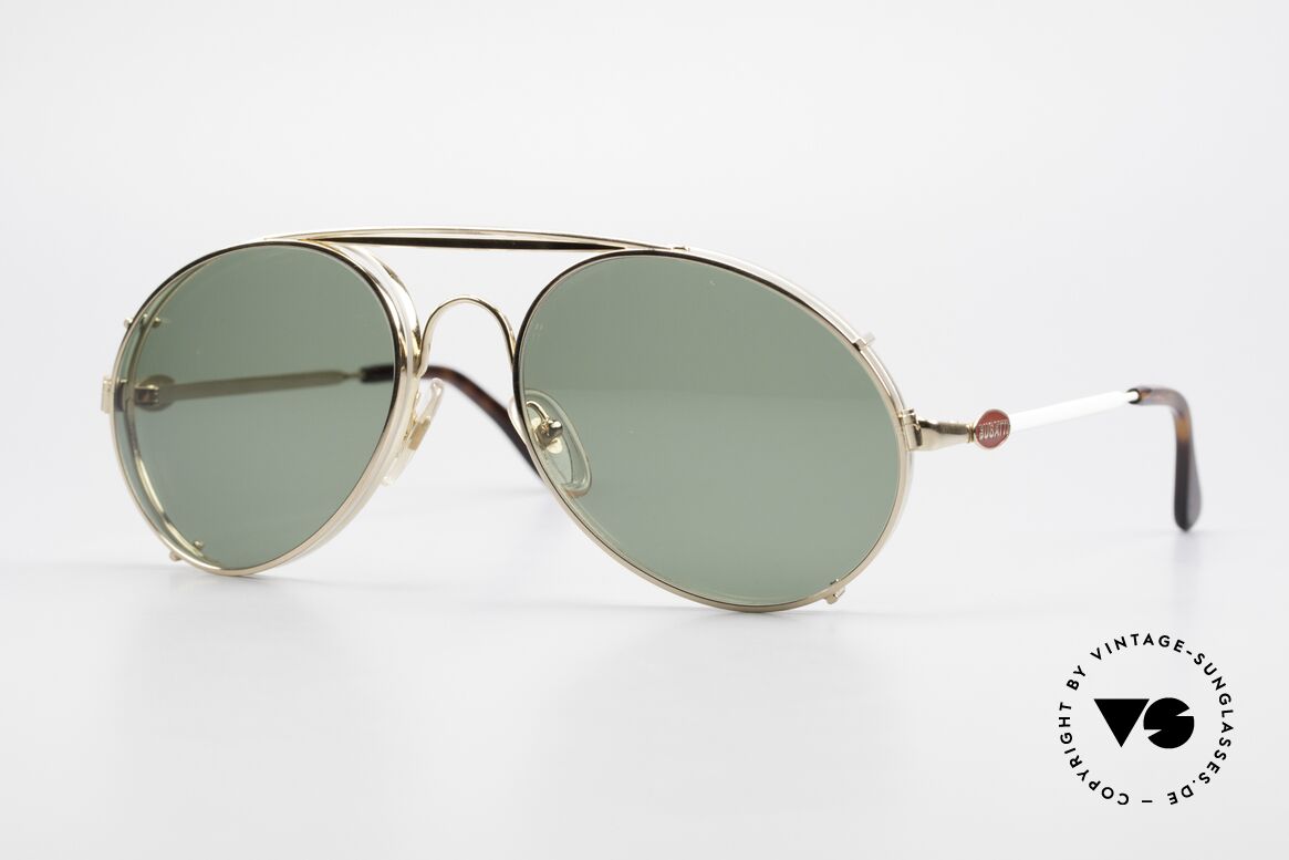 Bugatti 65987 80er Vintage Brille Mit Clip On, rare VINTAGE Bugatti 80er Luxus-Sonnenbrille, Passend für Herren
