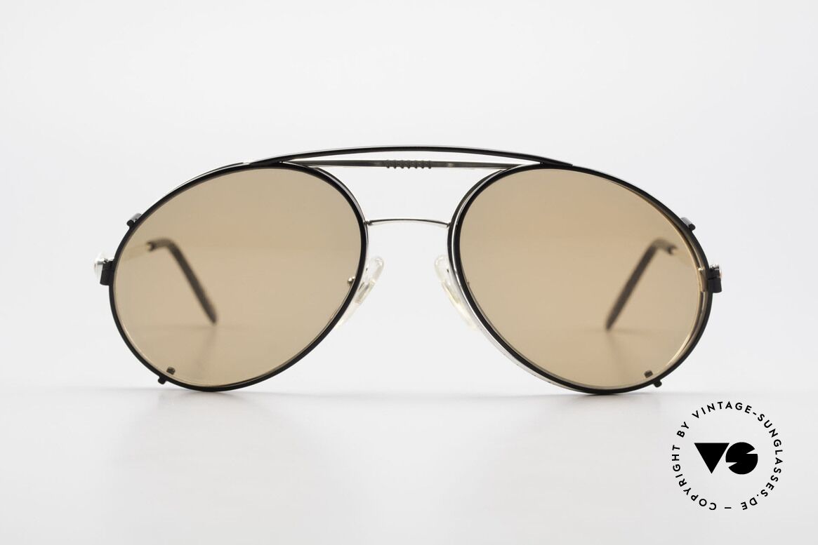 Bugatti 65996 Vintage Brille Mit Sonnenclip, in typischer / legendärer Bugatti-Tropfenform, Passend für Herren