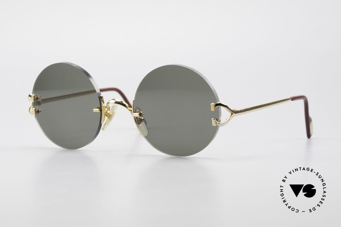 Cartier Madison Runde Luxus Sonnenbrille 90er, edle runde Cartier Luxus-Sonnenbrille von 1997, Passend für Herren und Damen