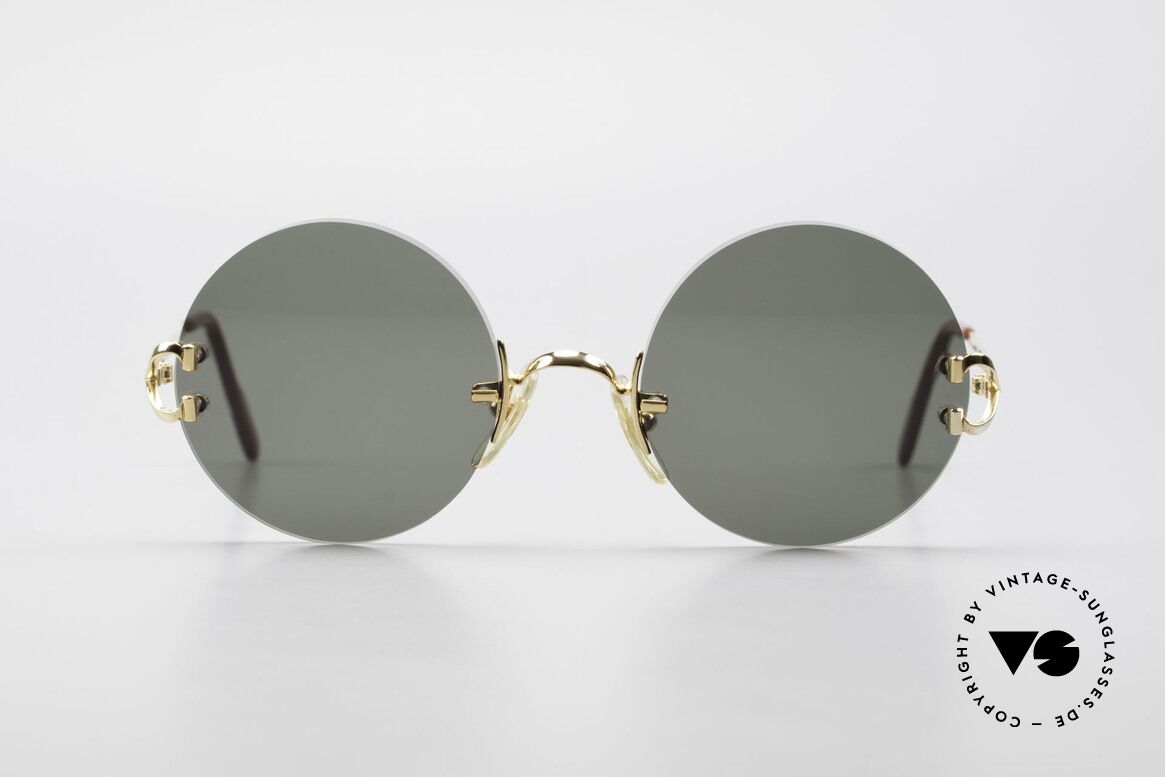 Cartier Madison Runde Luxus Sonnenbrille 90er, Modell aus der 'Rimless Collection', Größe S-M, Passend für Herren und Damen