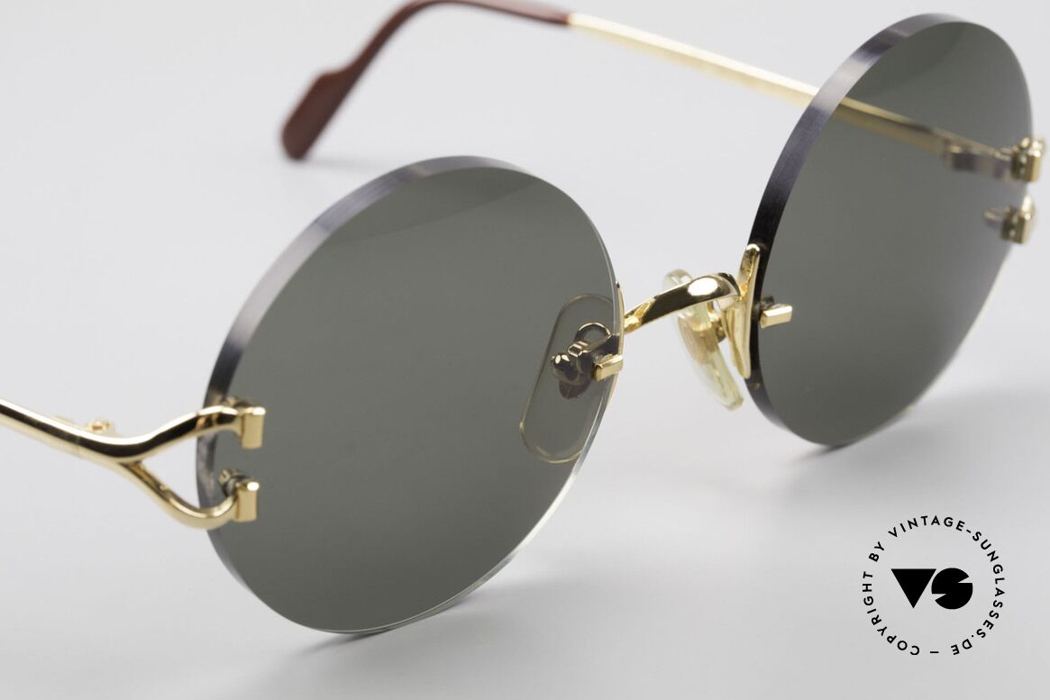 Cartier Madison Runde Luxus Sonnenbrille 90er, neue CR39 UV400 Gläser in einem grau-grün G15, Passend für Herren und Damen