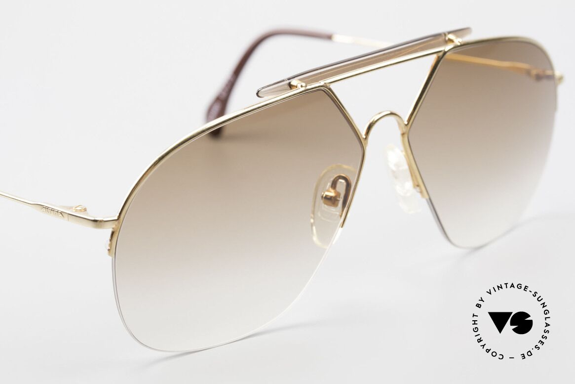 Alpina TR8 Halb Randlose Aviatorbrille, unbenutztes Einzelstück & mit Hartetui von Alpina, Passend für Herren