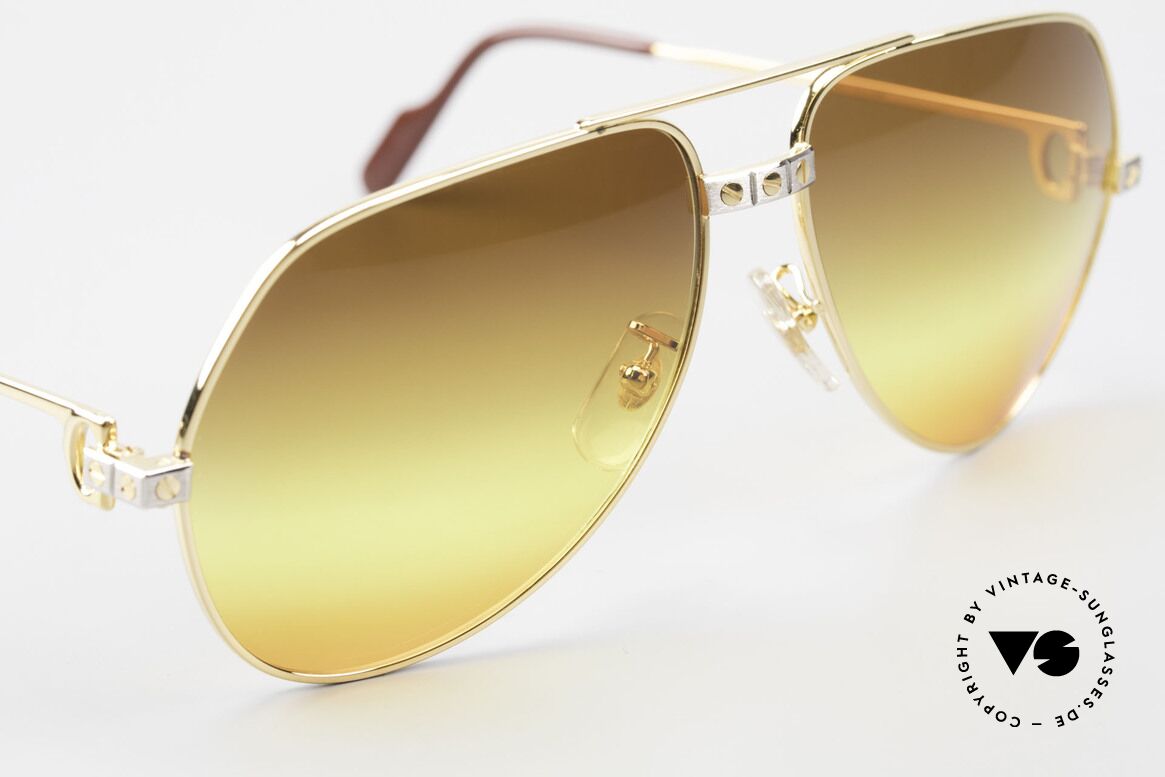 Cartier Vendome Santos - M Unikat Sammler Sonnenbrille, 80er-Gläser mit dreifach Verlauf (typisch für die 80er), Passend für Herren und Damen