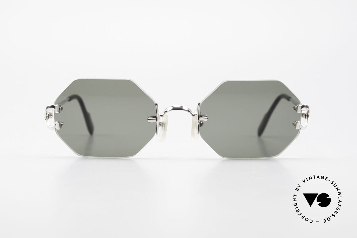 Cartier Rimless Octag - M Achteckige Luxus Sonnenbrille, Modell aus der Rimless Serie mit 'OCTAG' Gläsern, Passend für Herren und Damen