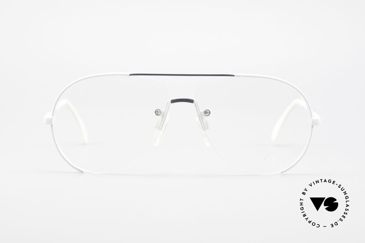 Cazal 723 80er Pilotenbrille Randlos, interessante Konstruktion von Rahmen & Gläsern, Passend für Herren