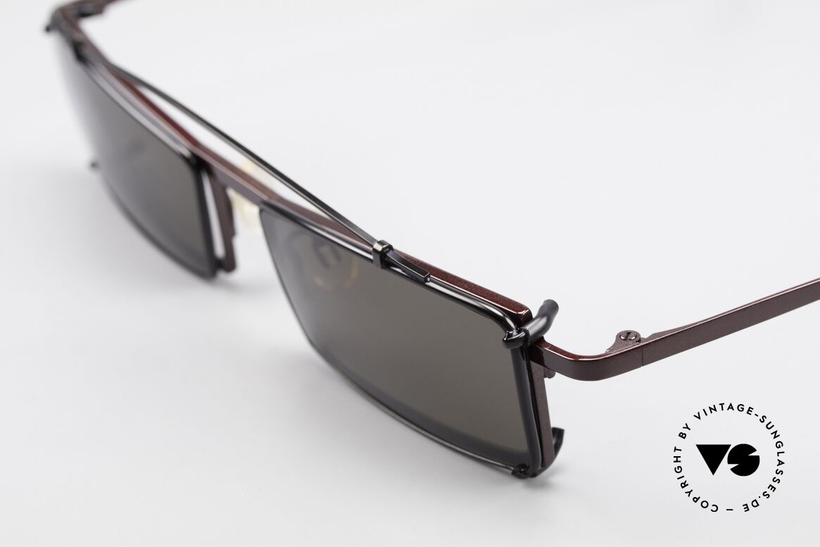 Theo Belgium XXM Clip On Designerbrille Eckig, eckiger Rahmen mit Sonnen-Clip (für 100% UV Schutz), Passend für Herren und Damen