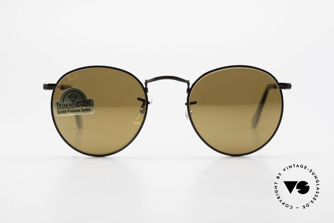 Ray Ban Round Metal 47 Small Round Diamond Hard, kleine runde RAY-BAN USA vintage Sonnenbrille, Passend für Herren und Damen