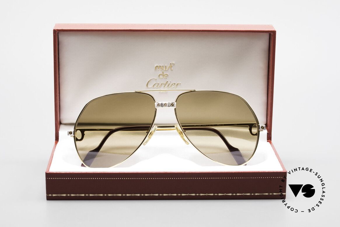 Cartier Vendome Santos - L Luxus Gläser mit Hauchzeichen, KEINE Retrobrille, sondern ein altes 1980er ORIGINAL!, Passend für Herren