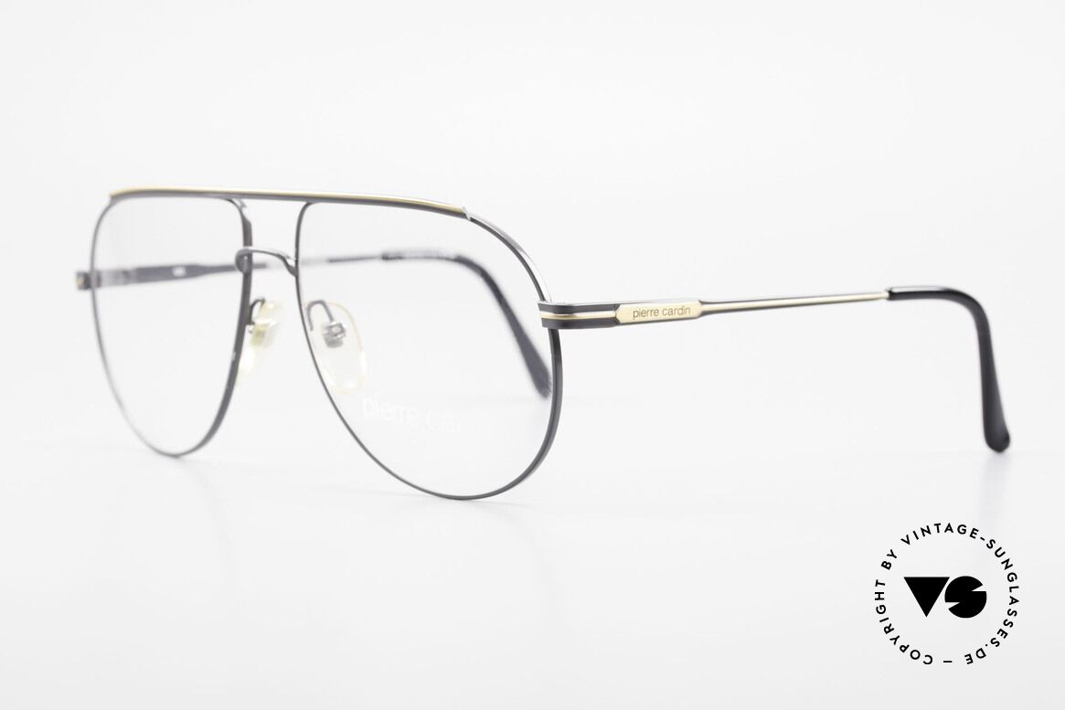 Pierre Cardin 803 80er Tropfenform Herrenbrille, sehr elegante Lackierung in dunkelgrau / gold, Passend für Herren