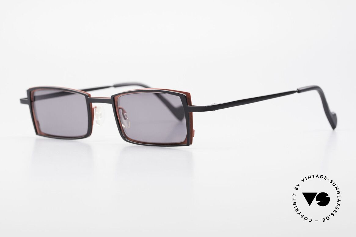 Theo Belgium Tarot Eckige Designer Sonnenbrille, damals gemacht für die 'Avantgarde' und Individualisten, Passend für Herren und Damen