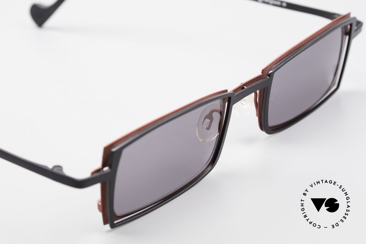 Theo Belgium Tarot Eckige Designer Sonnenbrille, ungetragenes THEO-Einzelstück für die, die sich trauen!, Passend für Herren und Damen