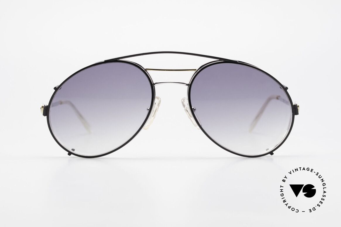Bugatti 65984 80er Brille Mit Sonnen-Clip, original vintage 80er Bugatti Herren-Sonnenbrille, Passend für Herren