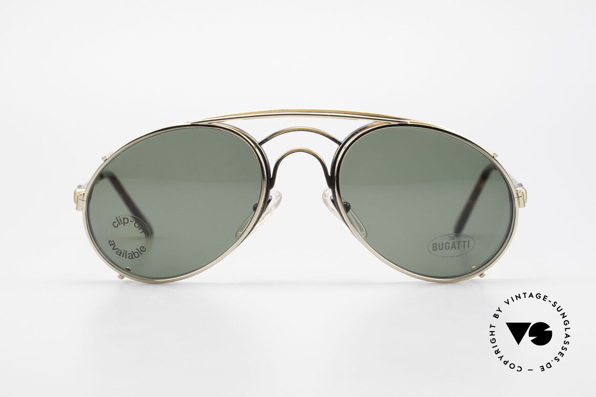 Bugatti 07823 Alte 80er Brille mit Vorhänger, klassisches BUGATTI Sonnenbrillen-Design von 1989, Passend für Herren