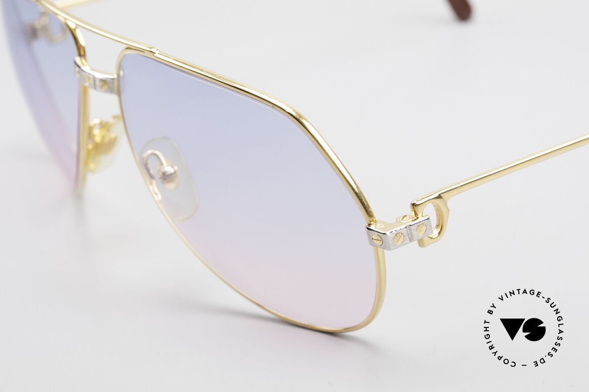 Cartier Vendome Santos - L Rare Luxus Sonnenbrille 80er, mit extrem seltenen customized CR39 Gläsern, 100% UV, Passend für Herren